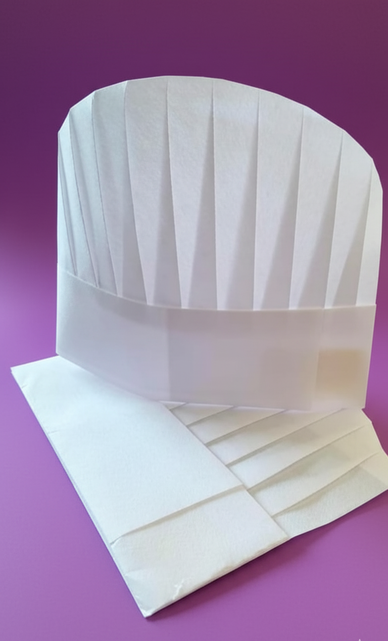 👨‍🍳 Unisex 50 Pcs Disposable Chef Hats (30 GSM Thin Paper Polyester Blend)