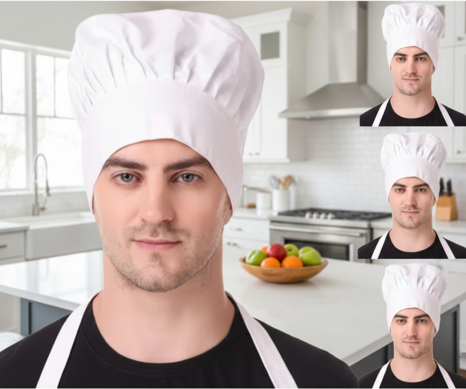 👨‍🍳 Unisex 50 Pcs Disposable Chef Hats (30 GSM Thin Paper Polyester Blend)