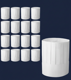 👨‍🍳 Unisex 50 Pcs Disposable Chef Hats (30 GSM Thin Paper Polyester Blend)