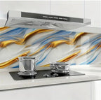 New Vinyl Marble Wallpaper Peel and Stick Waterproof Wallpaper for Home Kitchen Countertop Cabinet Furniture Oil Proof Kitchen Stickers (60X200) (SE-New Ocean Gold)