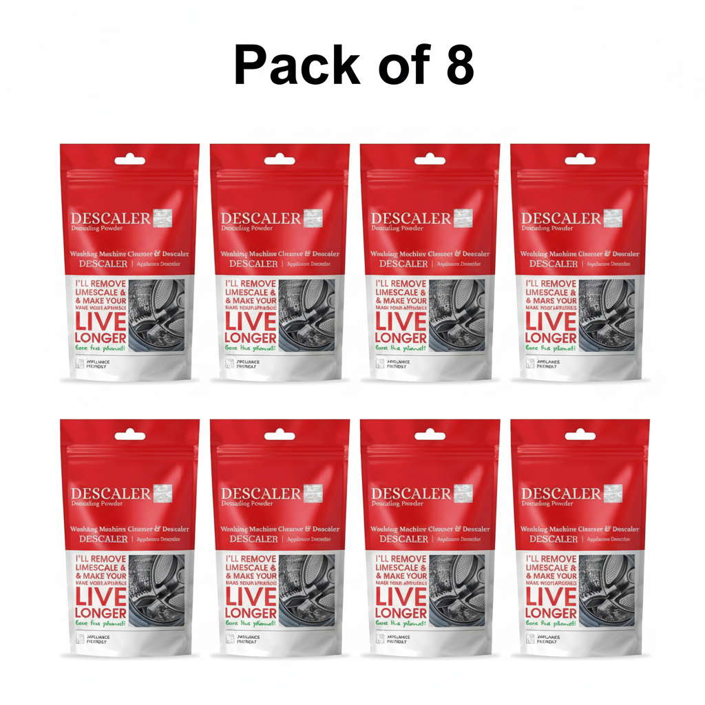 Washing Machine Descaler Powder - 100g Each – Effectively Removes Limescale, Improv Machine Performance & Lifespan.