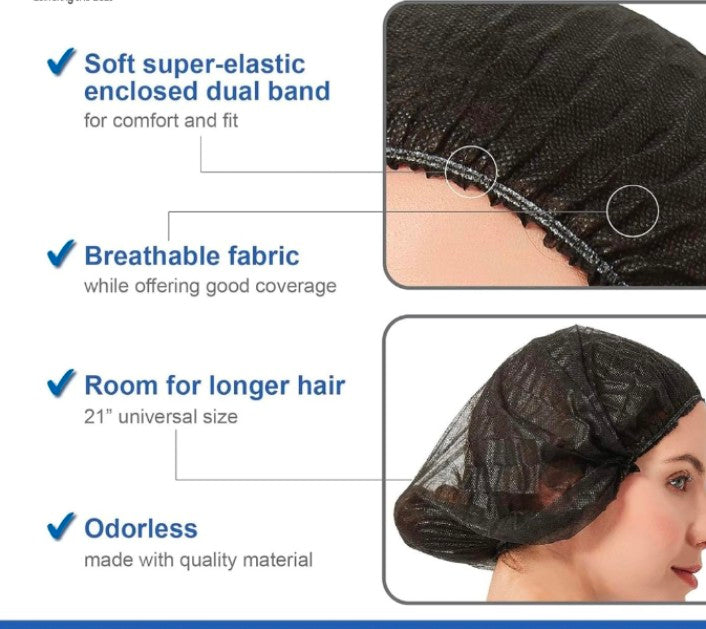 Disposable Nonwoven Bouffant Caps, Hair Net, Cap For Salon, Spa, Catering.