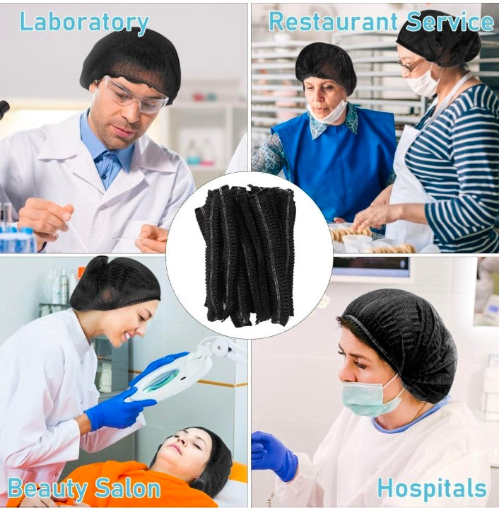 Disposable Nonwoven Bouffant Caps, Hair Net, Cap For Salon, Spa, Catering.