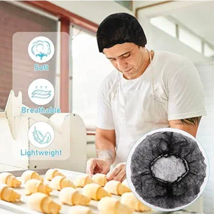Disposable Nonwoven Bouffant Caps, Hair Net, Cap For Salon, Spa, Catering.