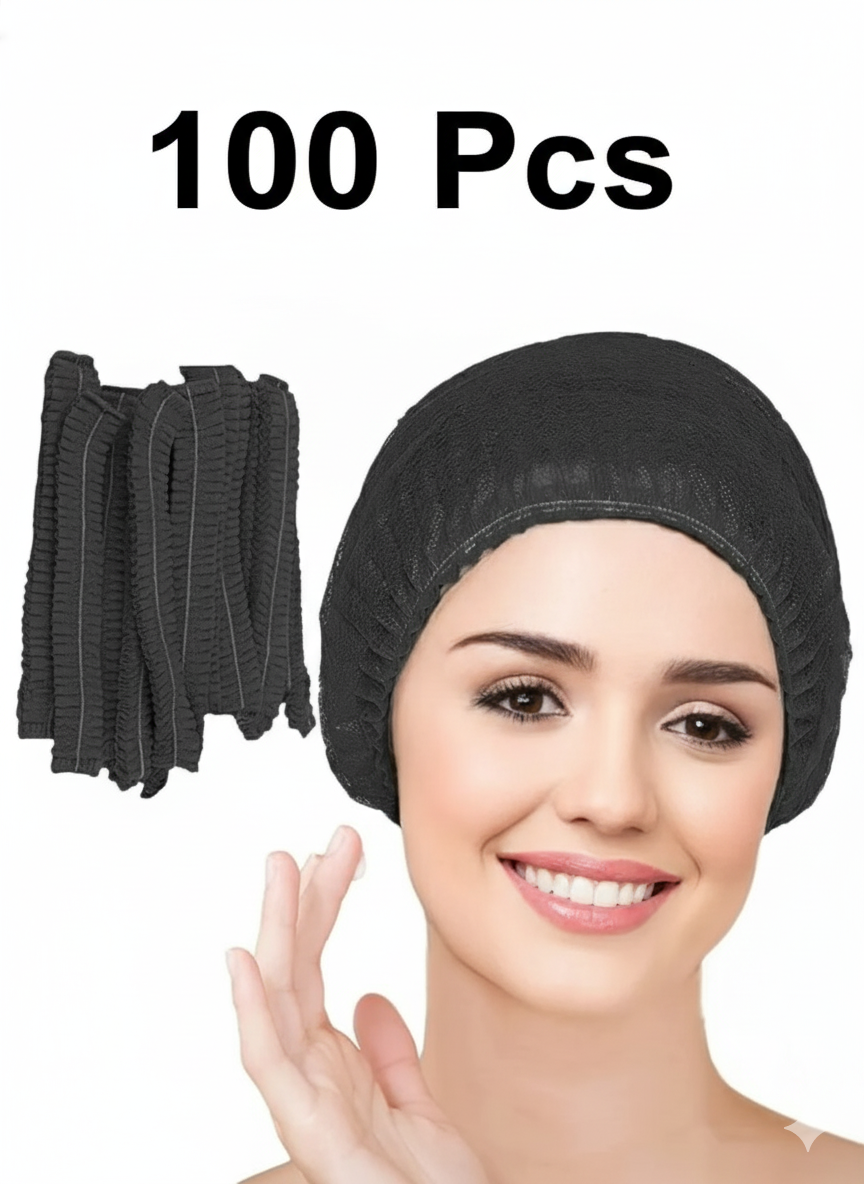 Disposable Nonwoven Bouffant Caps, Hair Net, Cap For Salon, Spa, Catering.