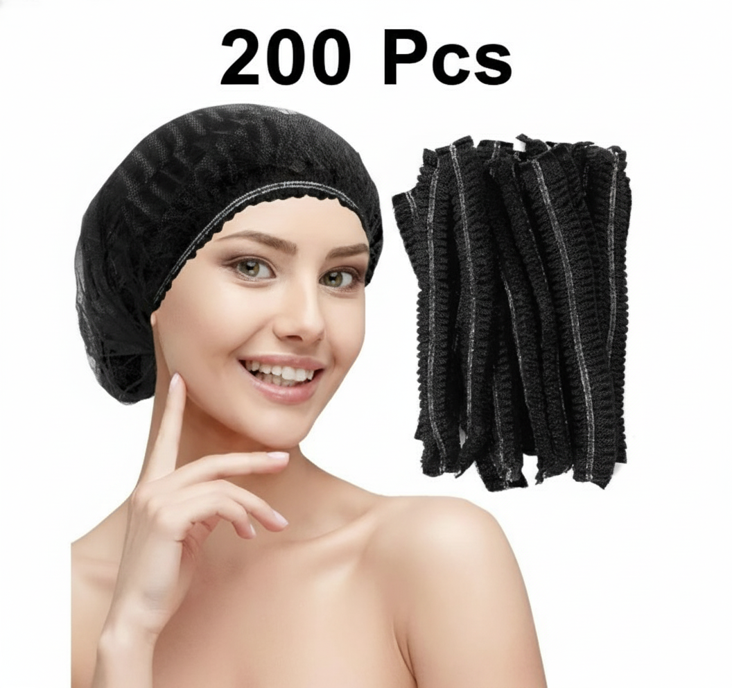 Disposable Nonwoven Bouffant Caps, Hair Net, Cap For Salon, Spa, Catering.