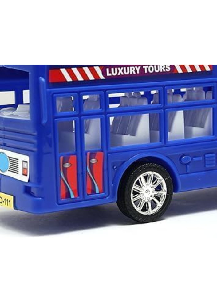 Double Decker Bus Toy for Kids – Pull Back Vehicle Toy, Push & Go Toy Bus for Boys & Girls Age 3+, Fun Birthday Gift for Kids.