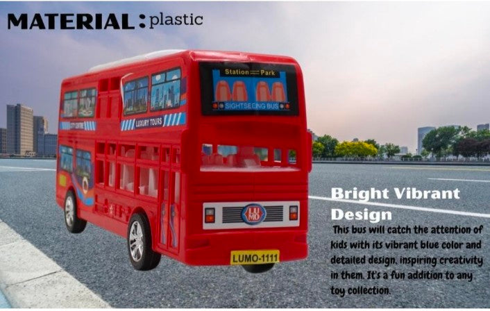 Double Decker Bus Toy for Kids – Pull Back Vehicle Toy, Push & Go Toy Bus for Boys & Girls Age 3+, Fun Birthday Gift for Kids.