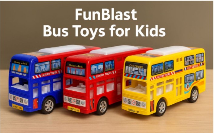 Double Decker Bus Toy for Kids – Pull Back Vehicle Toy, Push & Go Toy Bus for Boys & Girls Age 3+, Fun Birthday Gift for Kids.
