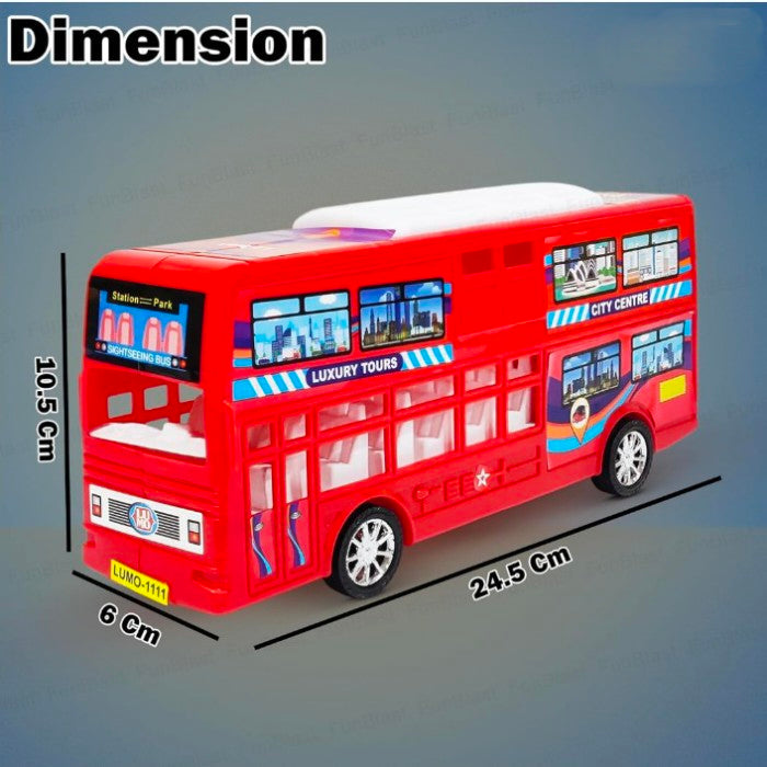 Double Decker Bus Toy for Kids – Pull Back Vehicle Toy, Push & Go Toy Bus for Boys & Girls Age 3+, Fun Birthday Gift for Kids.