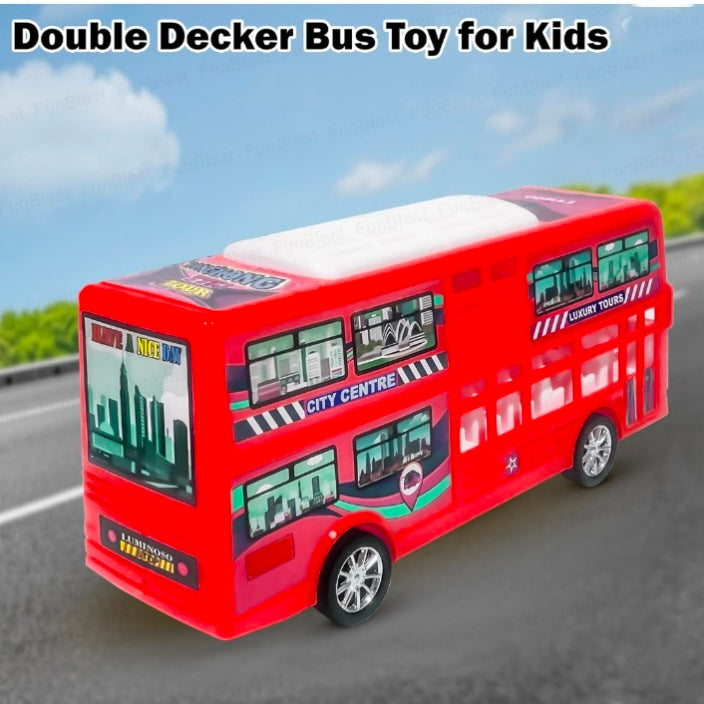 Double Decker Bus Toy for Kids – Pull Back Vehicle Toy, Push & Go Toy Bus for Boys & Girls Age 3+, Fun Birthday Gift for Kids.