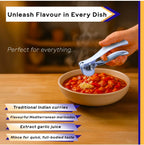 Premium Stainless Steel Garlic Crusher Presser | Manual Garlic Press | Ergonomic Handheld Garlic Chopper & Cutter for Kitchen - Rustproof & Easy to Clean.