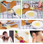 Premium Stainless Steel Garlic Crusher Presser | Manual Garlic Press | Ergonomic Handheld Garlic Chopper & Cutter for Kitchen - Rustproof & Easy to Clean.