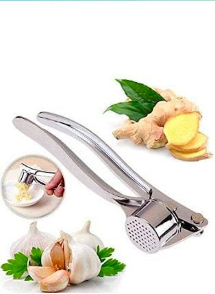 Premium Stainless Steel Garlic Crusher Presser | Manual Garlic Press | Ergonomic Handheld Garlic Chopper & Cutter for Kitchen - Rustproof & Easy to Clean.