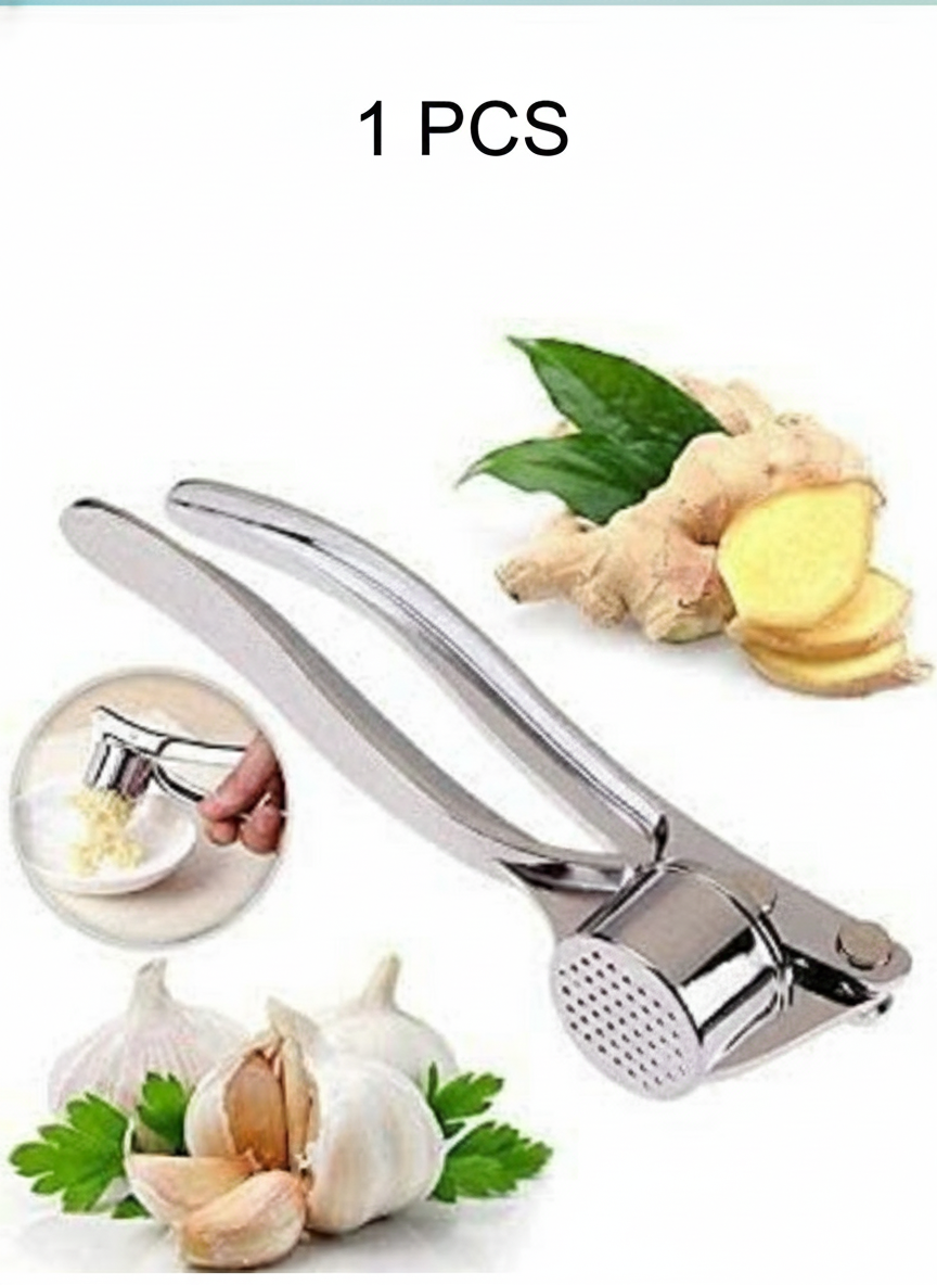 Premium Stainless Steel Garlic Crusher Presser | Manual Garlic Press | Ergonomic Handheld Garlic Chopper & Cutter for Kitchen - Rustproof & Easy to Clean.