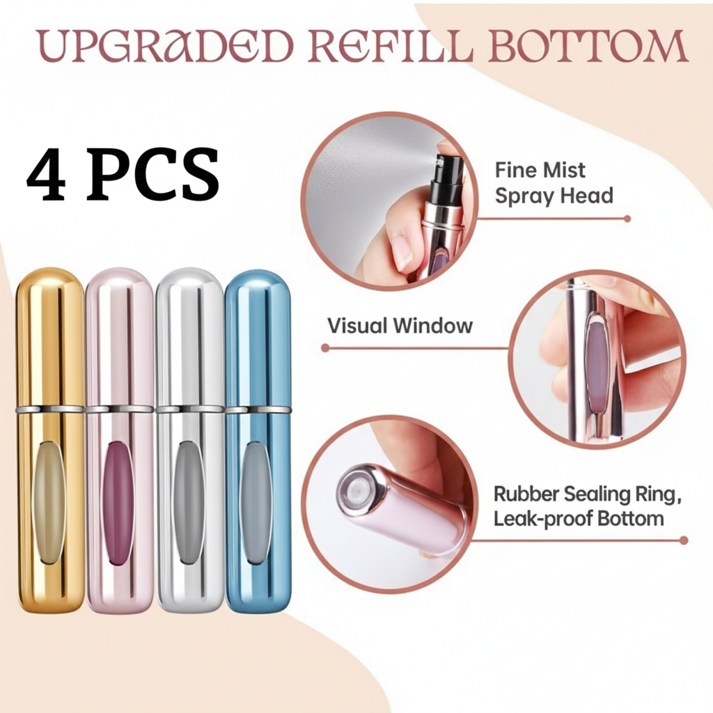 Refillable Perfume Atomizer Bottle, Portable Travel Mini Spray Bottles, Cologne Dispenser Perfume Bottles, Portable Empty Spray Bottle for Travel Multicolor.