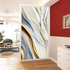 New Vinyl Marble Wallpaper Peel and Stick Waterproof Wallpaper for Home Kitchen Countertop Cabinet Furniture Oil Proof Kitchen Stickers (60X200) (SE-New Ocean Gold)