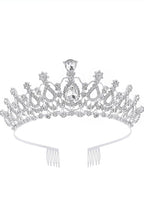 Tiara for Women and Girls Silver Gold Plated Crown Floral Crystal Studded Bridal Wedding Crown Tiaras for Women and Girls Gift