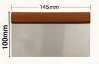 Iron Metal Dough Scraper with Wooden Handle – 10 cm × 10 cm Bench Scraper for Baking & Chopping
